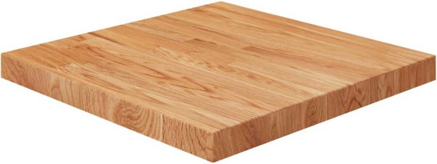 The Living Store Eikenhouten Tafelblad Vierkant 50 x 50 x 4 cm  Rustiek Design - Foto 2